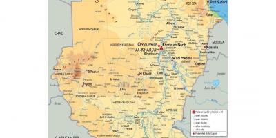 नक्शा सूडान की सड़कों