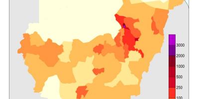 नक्शा सूडान की जनसंख्या